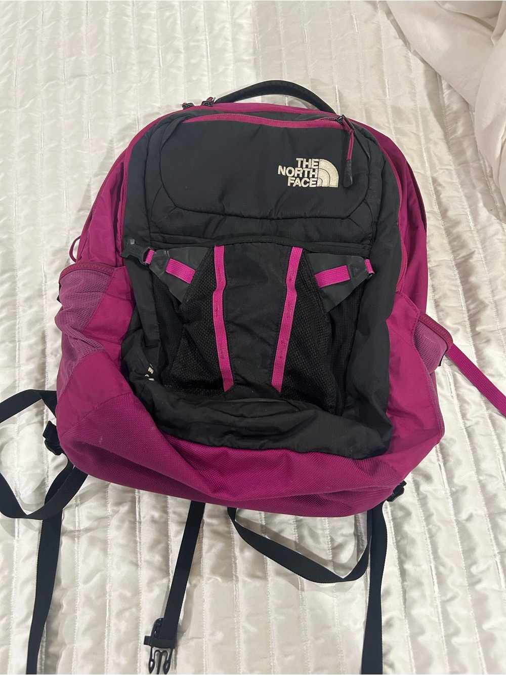 The North Face Black and Magenta Daypack